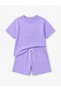 Girl's Summer Embossed Letter T-Shirt and Shorts Set