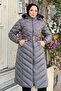 Roselia Long Quilted Coat Gray 6157 - 2
