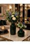 Ceramic Bohemian Green 2-Piece Vase