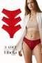 New Season Premium Full Lace Brazilian Panties Red Color 3-Piece Package