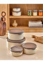 Set of 4 Round Storage Containers (0.45 ml - 0.8 ml - 1.5 L - 2.5 L) Microwave and Freezer Compatible - 2