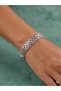 Modern Aura: Eye-Catching Knitted Silver Bracelet - 2