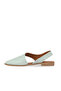 Turquoise Leather Women's Flat Sandals - 4