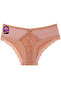 Front Shiny Jersey and Back Cotton Lace Hipster Fit Panties 3-Piece Pack W-4565 - 5