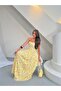 Yellow Bloom Floral Patterned Corseted Strappy Maxi Dress - 4