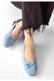 Jnues Blue Genuine Leather Orthopedic Ballerinas - 2