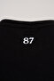 Men's Large Letter m Printed Crop Oversize T-Shirt Black - 3