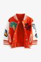 Girls' and Boys' New Season Fleece-Lined Embroidered Detail College Jacket 2-7 Years