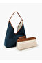 Denim Shoulder Bag with Pouch - 2