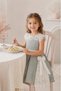 Girl's Belted, Detachable Brooch and Lined Linen Dress with Lace Detail for 1-5 Years Old - Birthday, Holiday, Wedding, Party, Special Occasion - 4