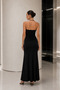Aurelia Black Metal Accessory Collar Long Evening Dress - 5