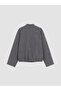 Gray College Collar Girls' Cashmere Jacket - 5