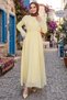Ruffle Lace Modal Lined Tulle Dress Yellow Hnt8618 - 2