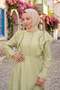 Ruffle Lace Modal Lined Tulle Dress Green Hnt8618 - 4