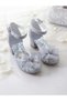 Girls' Silver-Silvery Decorated Buckle Shiny Comfortable Heels Stylish Dressy Shoes - 3