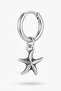 Unisex Silver Color Surgical Steel Dangle Sea Star Figured Hoop Earring 1 Piece - 3