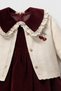 Colette 3 Piece Velvet Dress Baby Girl Set |   Velvet Dress Set with Knit Cardigan & Headband - 5