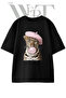 تي شيرت أسود كبير الحجم مطبوع بتصميم ليوبارد بيريت جوم للجنسين