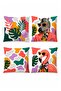 Filamingo with Glasses and Zebra Pattern 4-Piece Throw Pillow Cover Set - 3
