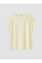 Yellow Plus Size 100% Cotton Embroidered Women's T-Shirt