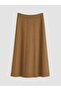 Lcw Vision Khaki Zippered A-Line Skirt