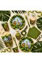 Safari Birthday Decorations 8-Person Party Set |   Table Decoration, Plate Cup Corn Box Cupcake - 2