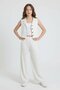 White Girls' Stoned Zero-Sleeve Vest and Wide-Leg Trousers Set 24709 - 4