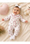 Baby Girl Cherry Patterned Cotton Top and Bottom 2-Piece Set with Long Sleeves and Collar