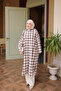 Navy Blue Plaid Long Loose Tunic