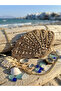 Design Pearl Detailed Hand Knitted Seashell Bag - Lined Zippered Chain Bag - 3