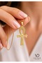 Stainless Steel Gold Color Mystical Ancient Egyptian Key of Life Ankh Pendant - 3