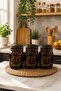 3-Piece Amber Gold Clamp-Lock Vacuum Lid Jar Set Kitchen Organizer 3 X 1500 ml Total 4500 ml - 2