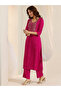 Pink Rayon Embroidered Suit Set with Dupatta - HRT7188 | Pink-Size:M-38-Inches - 3
