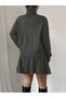 Women's Turtleneck Knitwear Sweater with Pleated Mini Skirt Knitwear Top and Bottom Set - 7