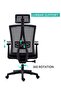 Modern Ergonomic Office Chair with Adjustable Headrest, 3D Armrests & Footrest – High Back Mesh Chair with Tilt Lock and Chrome Base – Ideal for Executives and Managers - 6