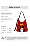 Custom Printed Adjustable Strap Zippered Moon Shoulder Bag with Red Cat Pattern - 3
