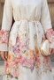Spanish Sleeve Floral Patterned Dusty Rose Dress - 5