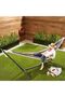 Fabric Hammock With Stand, Multi Color, 117 cm x 300 cm x 100 cm - 8