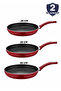 3 piece ultra titan pan set 26-28-30 cm red