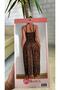 Women's Long Leopard Pattern Nightgown with Heart and Lace Detail