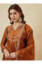 Rust Silk Kameez Salwar & Dupatta - TRT1010-Rust-Size:L-40-Inches - 3