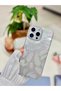 iPhone 14 Promax Compatible Shine Feather Color Gradient Design Silicone Case