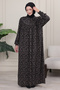 Floral Print Round Robe Mother Hijab Dress - 6