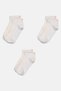 Kids Girl 3 Pairs Brand Logo Ankle Socks, White - 3