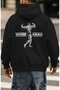 Work Hard Arnold Fitness Gym Bodybuilding Athlete Back Printed Unisex Oversize Combed Cotton Hoodie