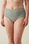 10 Pieces Women's 100% Cotton High Waist Ribbed Plus Size Panties with Gathering Effect Cotton Underwear - with Sleep Band Gift - 8