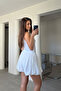 Pleated Shorts Skirt with Lining - White - 6
