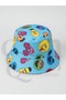 Unisex Cute Sesame Character Patterned Kids Bucket Fishing Hat Blue 54cm 3-9 Years - 2
