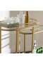 2-in-1 Nesting Bar Cart & Side Table, Rolling Serving Trolley with Tempered Glass Shelves, Mobile Drinks Cart with Lockable Wheels - 4