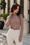 Women's Fingerless Bodywear with Finger Loop, High Quality Turtleneck - 3